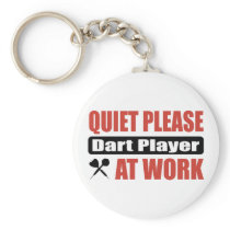 Quiet Please Dart Player At Work Keychain