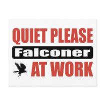 Quiet Please Falconer At Work postcards