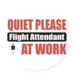 Quiet Please Flight Attendant At Work Sticker