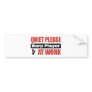 Quiet Please Harp Player At Work Bumper Stickers