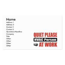 Quiet Please HVAC Person At Work Business Card