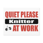 Quiet Please Knitter At Work Post Card