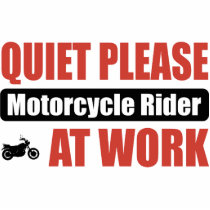 Quiet Please Motorcycle Rider At Work photo sculptures by busybrain Quiet Please Motorcycle Rider At Work photo sculptures