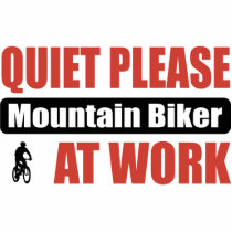 Quiet Please Mountain Biker At Work Photo Sculpture