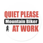 Quiet Please Mountain Biker At Work Stickers