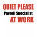 Quiet Please Payroll Specialist At Work t-shirts by busybrain Quiet Please Payroll Specialist At Work t-shirts