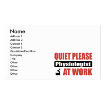 Quiet Please Physiologist At Work Business Card Templates