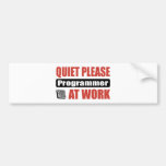 Quiet Please Programmer At Work Bumper Sticker