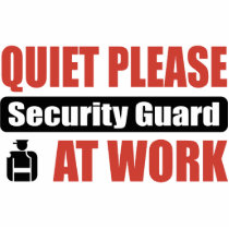Quiet Please Security Guard At Work photo sculptures