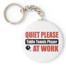 Quiet Please Table Tennis Player At Work Keychain