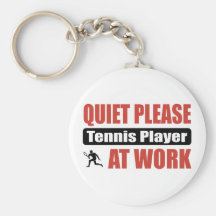 Quiet Please Tennis Player At Work Key Chain