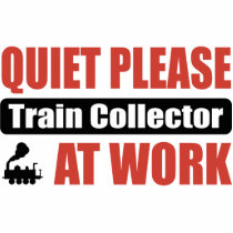 Quiet Please Train Collector At Work photo sculptures by busybrain Quiet Please Train Collector At Work photo sculptures
