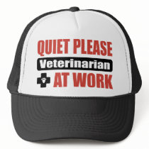 Quiet Please Veterinarian At Work hats