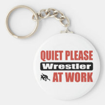 Quiet Please Wrestler At Work Keychain