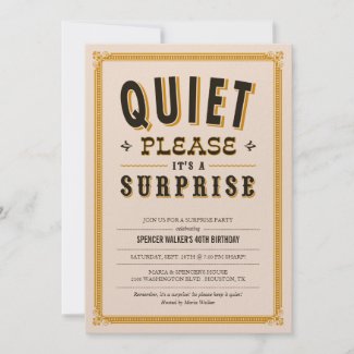 Quiet Vintage Surprise Party Invitations