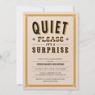 Surprise Party Invitations on Quiet Vintage Surprise Party Invitations Invitation