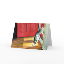 Quigley the Doorcat Greeting Card by mozache Quigley the Doorcat Greeting Card