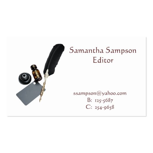 Quill and Ink Business Card (front side)