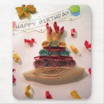 Quilling Birthday Cake mousepads
