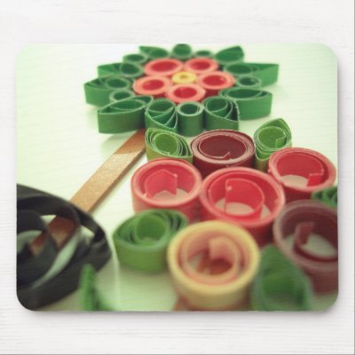 Quilling Flower Plants Mouse Pads by sorbetlove