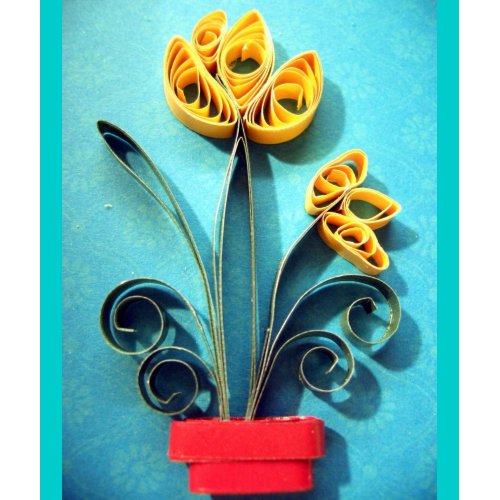 Quilling Yellow Crocus zazzle_mousepad