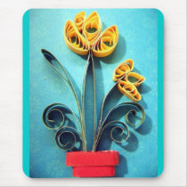 Quilling Yellow Crocus mousepads