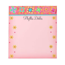 Quilt Block Red Personalized Notepad notepads