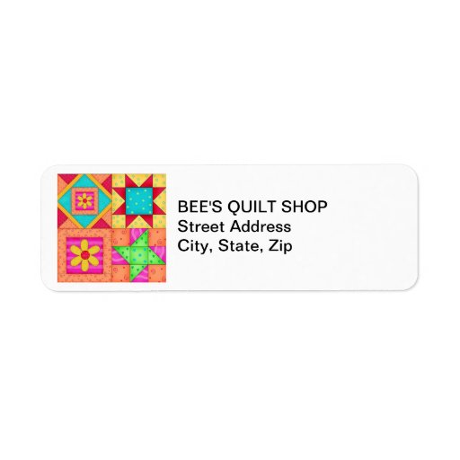 Quilt Blocks Return Address Label Zazzle