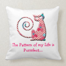 Quilt cat pattern pillow design
