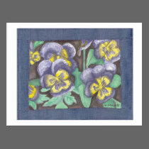 Quilt Fiber Art Pansies Postcard postcards