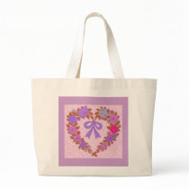 Quilt flower heart totebag by beesplace Quilt flower heart totebag