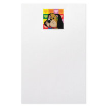 Quilt of Hearts Dog Customized Stationery
