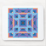 Quilt Pattern 3 in Blue and Purple Mousepad