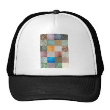 Quilt pattern trucker hat