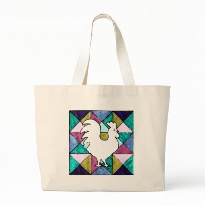 Quilt Rooster Canvas Bags by beesplace