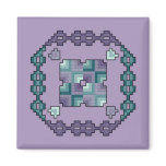 Quilt Square Cross Stitch Magnet