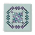 Quilt Square Cross Stitch Magnet