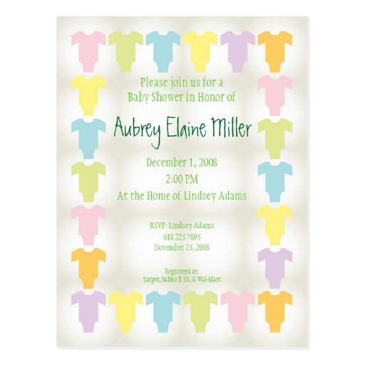 Quilted Baby Shower Invitations Postcard