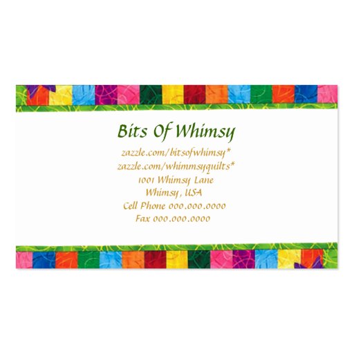 Quilted Business Card! (front side)