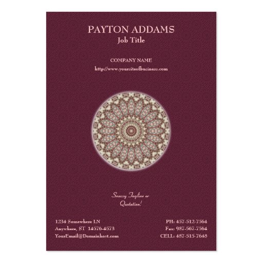 Quilted Comfort Mandala - Vertical Business Card