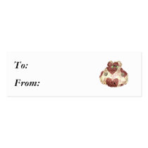quilted country hippo head business cards