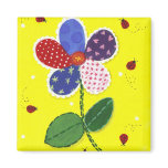 Quilted Daisy Magnet