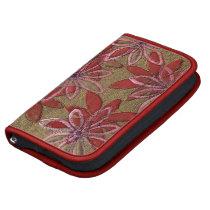 Quilted Flowers - Hand Carved Block - Red Pink planners