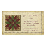 Quilted Green Burgundy Star Business Cards