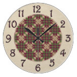 Quilted Green Burgundy Star Clocks