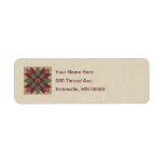 Quilted Green Burgundy Star Custom Return Address Labels