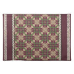 Quilted Green Burgundy Star Placemat