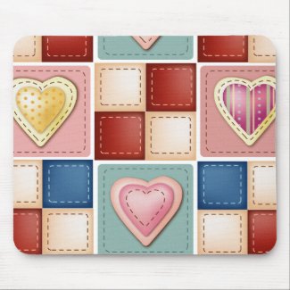 Quilted Hearts mousepad