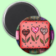 Quilted Hearts Magnet