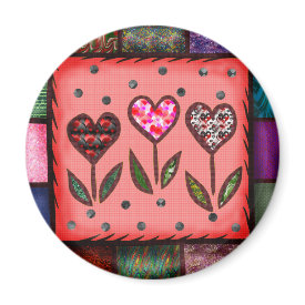Quilted Hearts Magnet Quilted Hearts Magnet